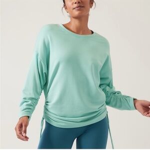 Athleta Lombard Ruched Sweatshirt in Mint Green W-227 Sz 2x